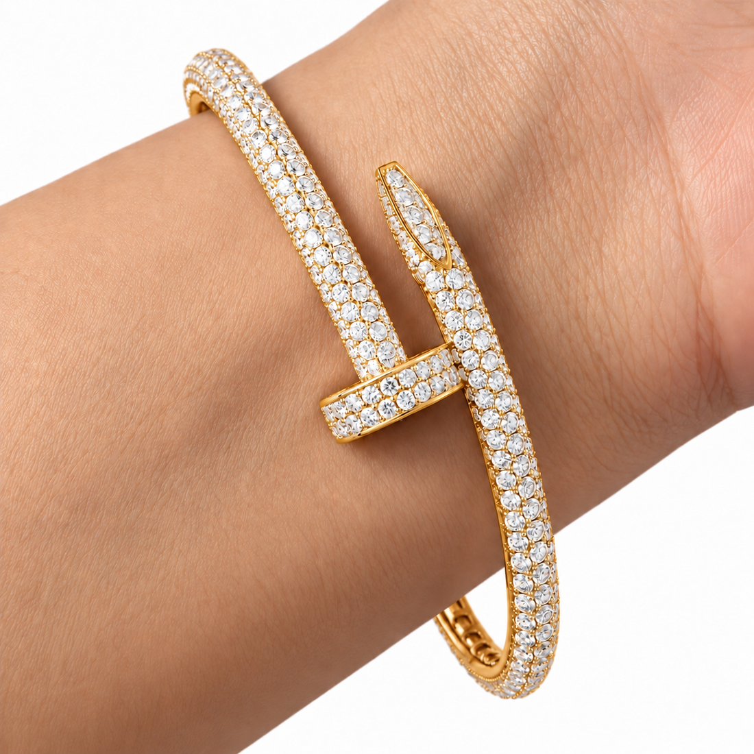 Full Pave Moissanite Diamond Nail Bangle Bracelet's