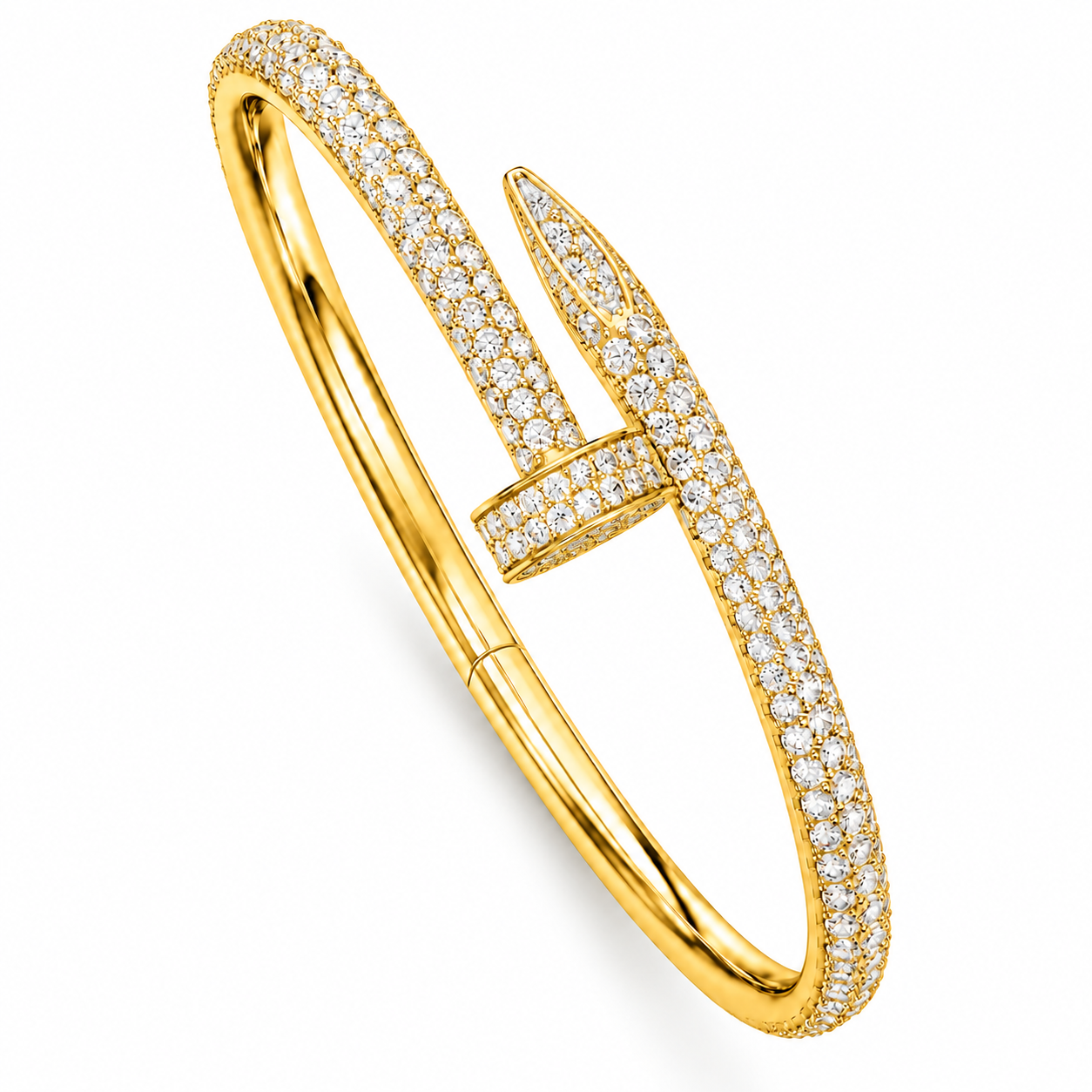 Full Pave Moissanite Diamond Nail Bangle Bracelet's