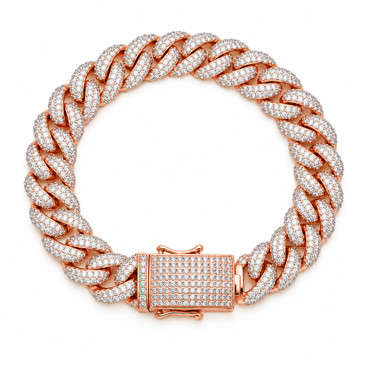 Pave Moissanite Miami Cuban Link Bracelet for Men's