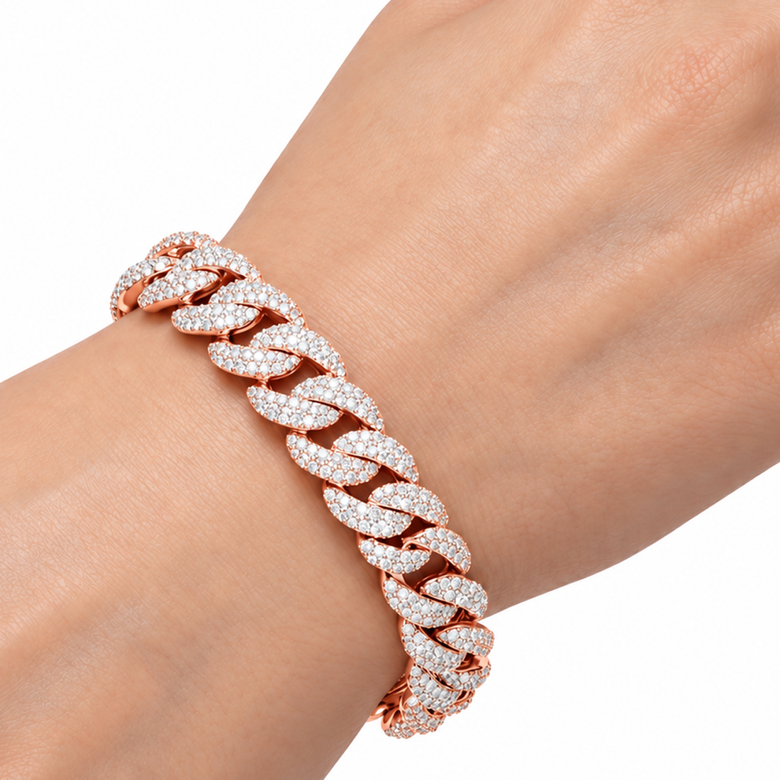 Pave Moissanite Miami Cuban Link Bracelet for Men's