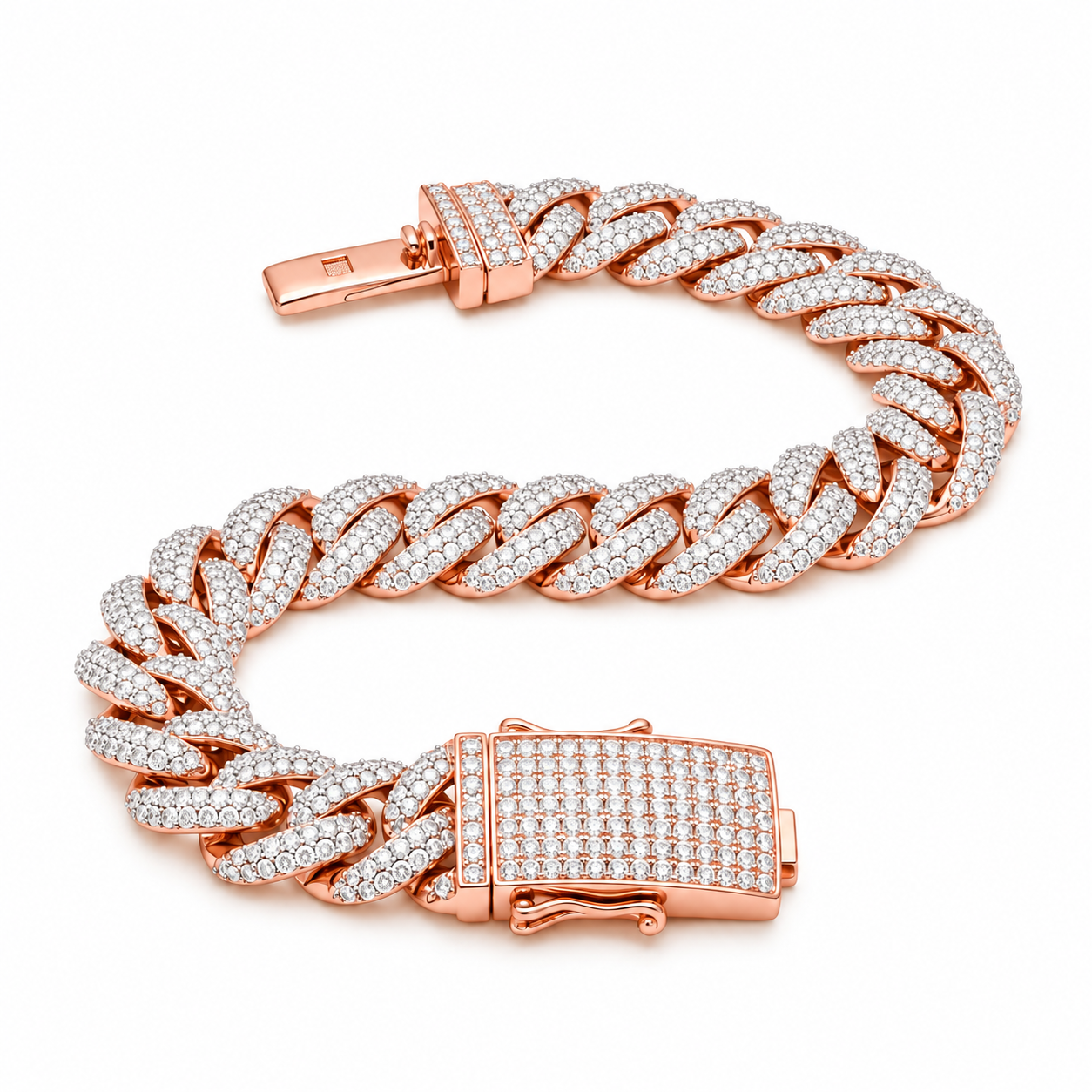 Pave Moissanite Miami Cuban Link Bracelet for Men's