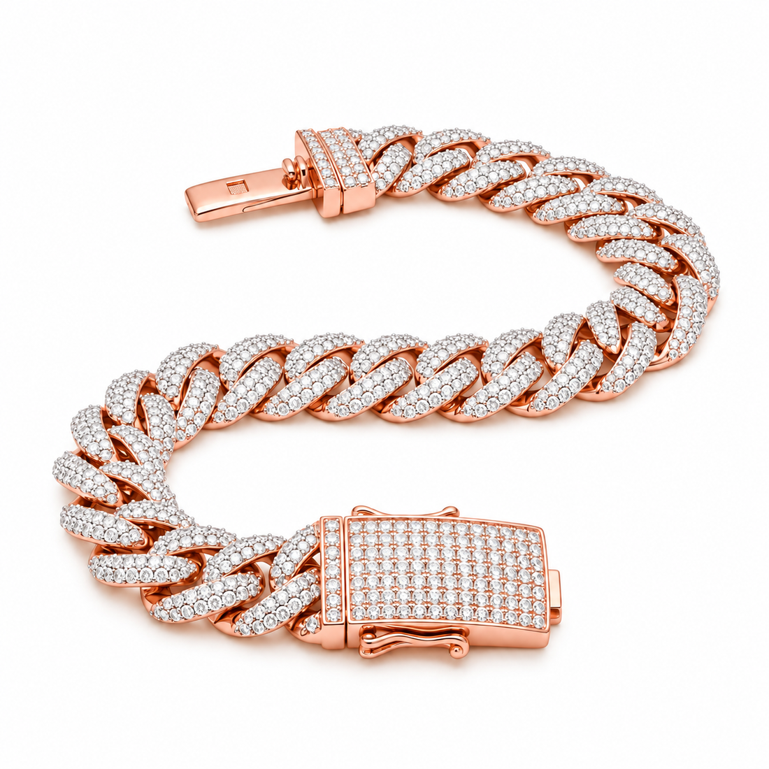 Pave Moissanite Miami Cuban Link Bracelet for Men's