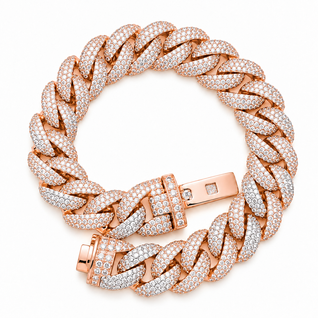 Pave Moissanite Miami Cuban Link Bracelet for Men's