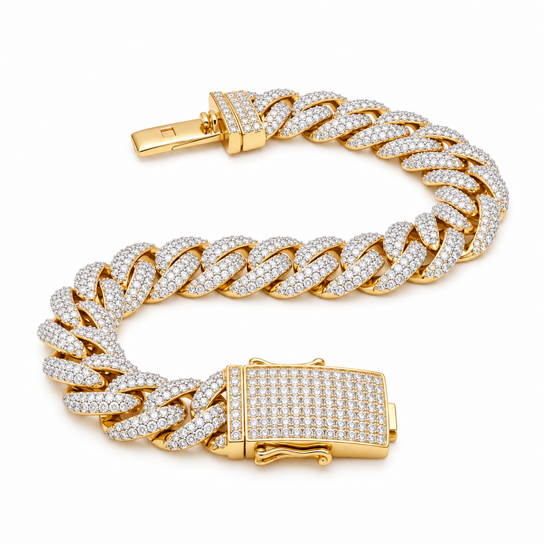 Pave Moissanite Miami Cuban Link Bracelet for Men's