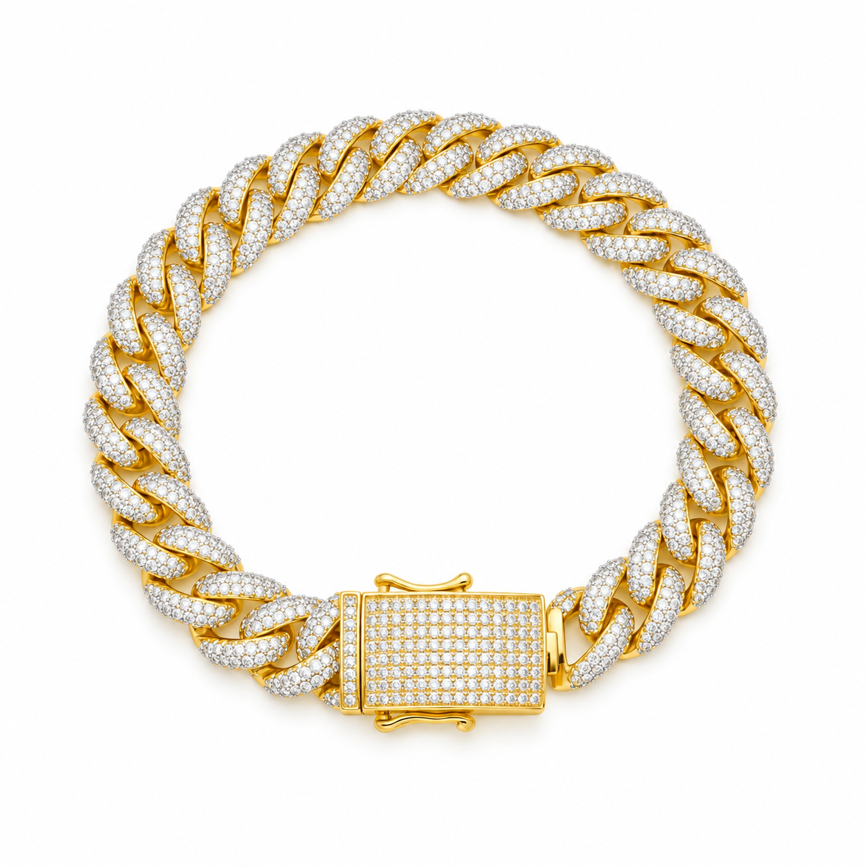 Pave Moissanite Miami Cuban Link Bracelet for Men's