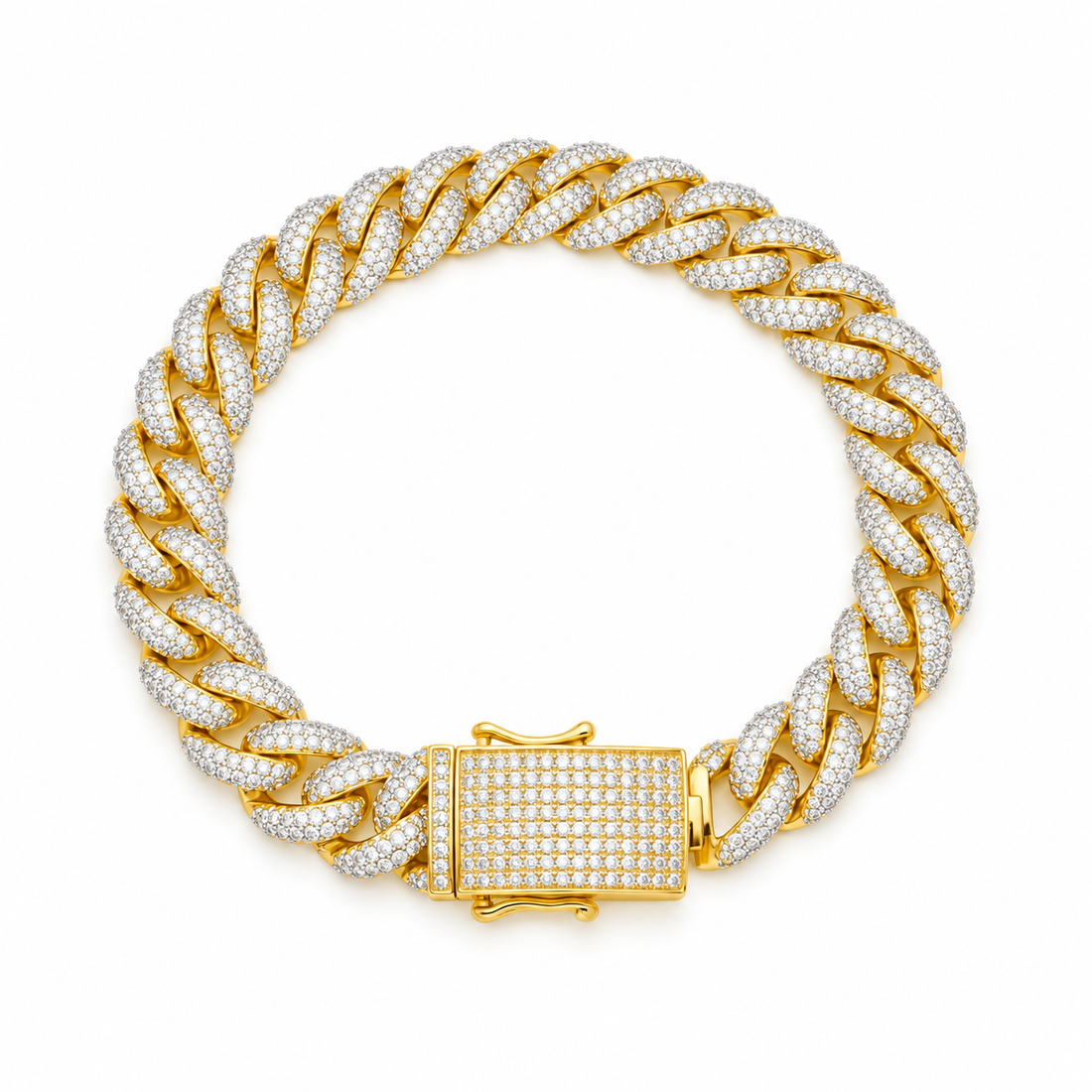 Pave Moissanite Miami Cuban Link Bracelet for Men's
