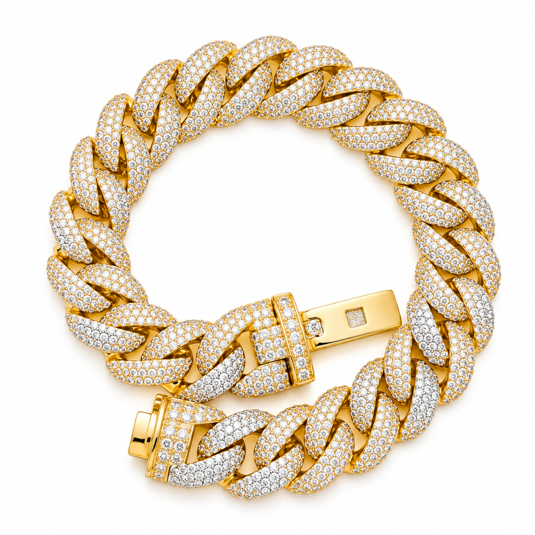 Pave Moissanite Miami Cuban Link Bracelet for Men's