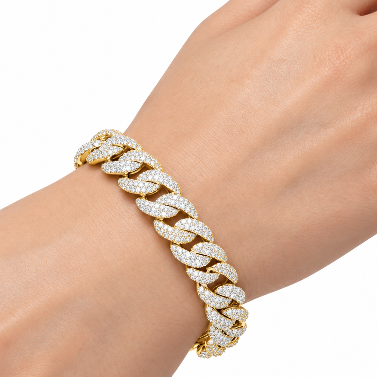 Pave Moissanite Miami Cuban Link Bracelet for Men's