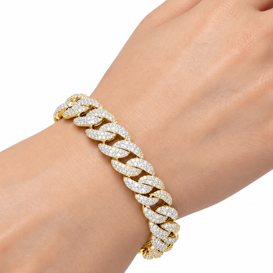 Pave Moissanite Miami Cuban Link Bracelet for Men's