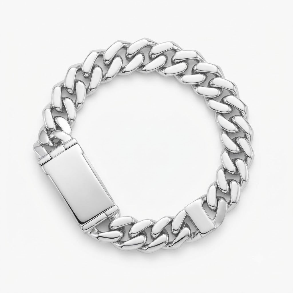 Pave Moissanite Baguette Cuban Link Bracelet for Men's