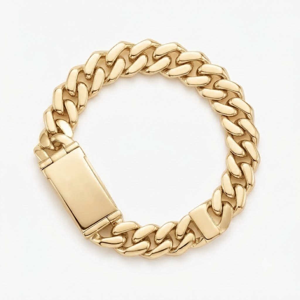 Pave Moissanite Baguette Cuban Link Bracelet for Men's