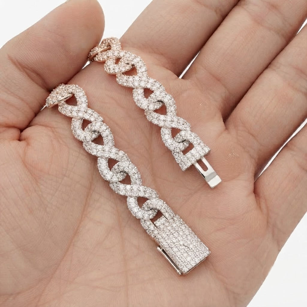 Infinity Moissanite Diamond Link Bracelets for Men's