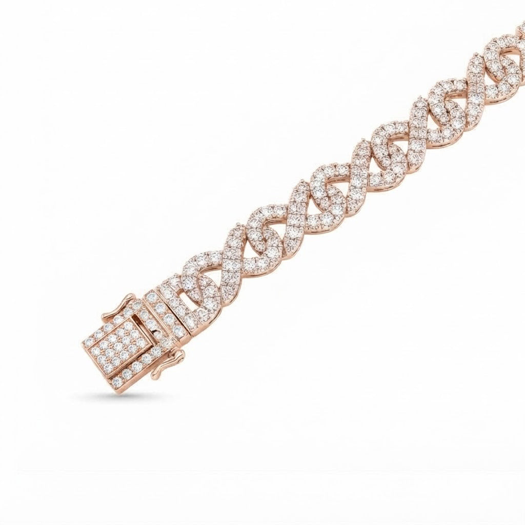 Infinity Moissanite Diamond Link Bracelets for Men's