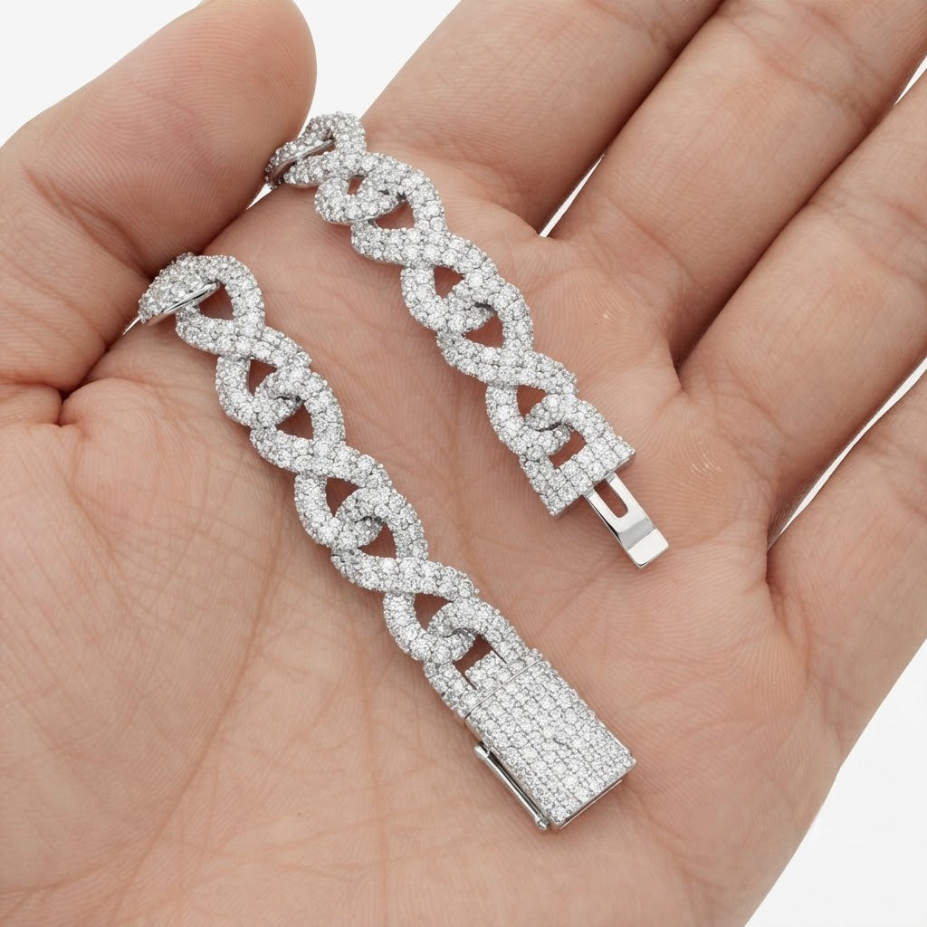 Infinity Moissanite Diamond Link Bracelets for Men's
