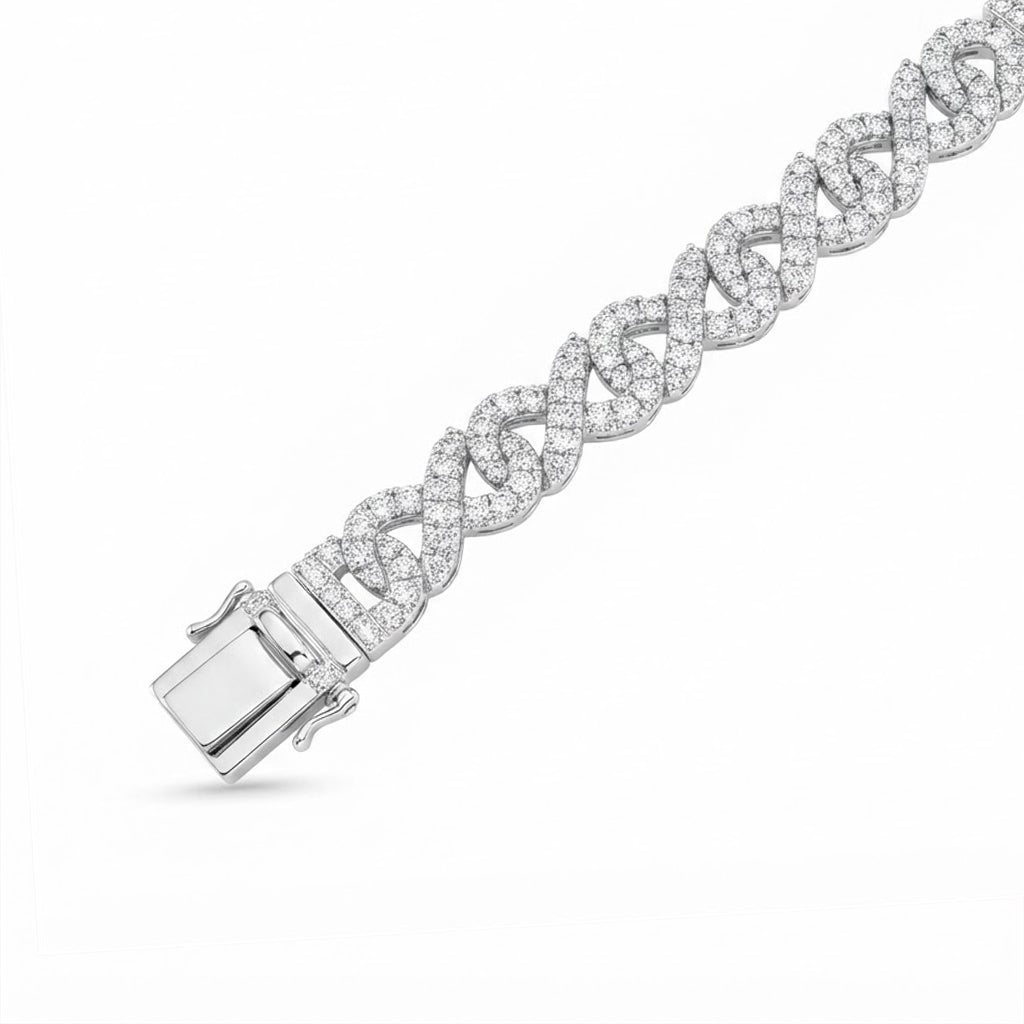 Infinity Moissanite Diamond Link Bracelets for Men's