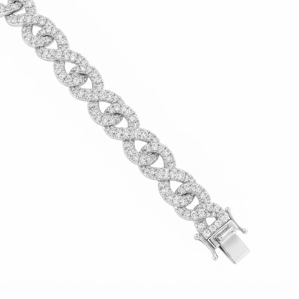 Infinity Moissanite Diamond Link Bracelets for Men's