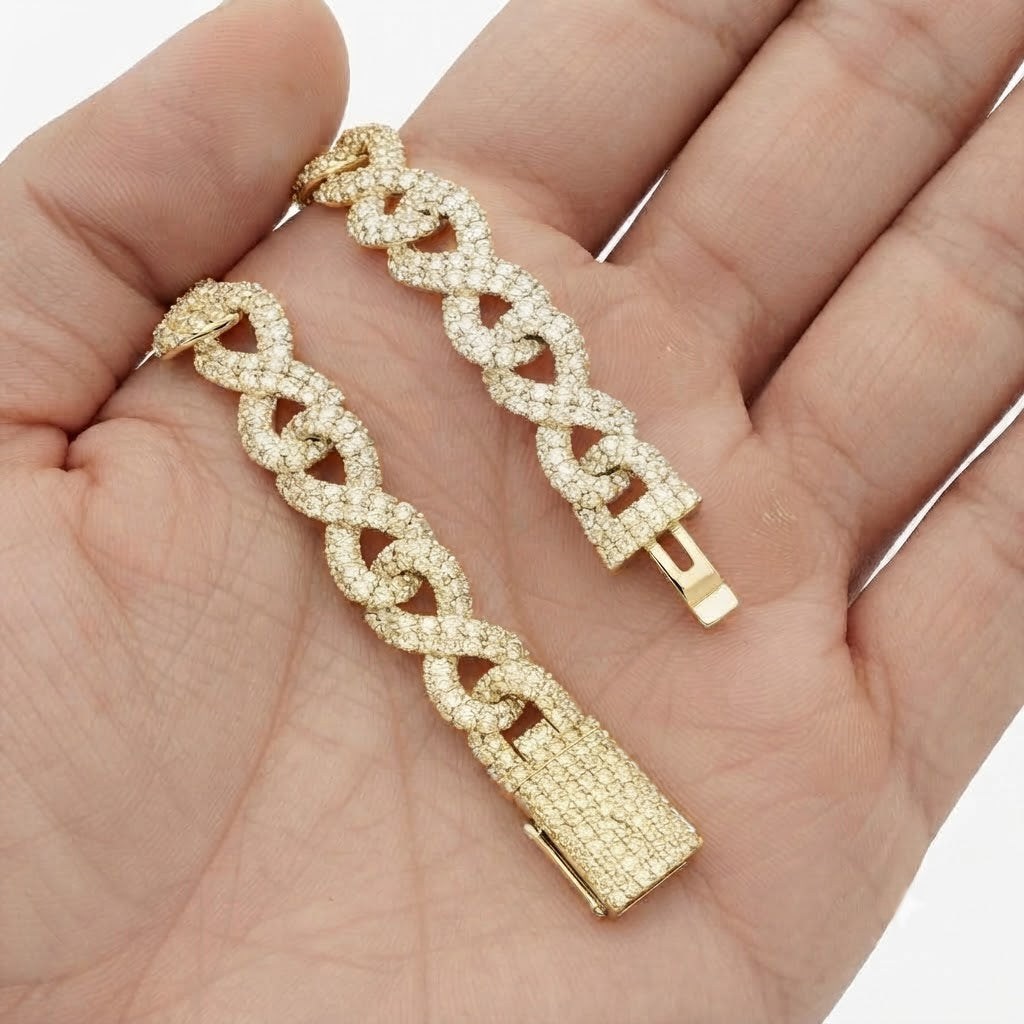 Infinity Moissanite Diamond Link Bracelets for Men's