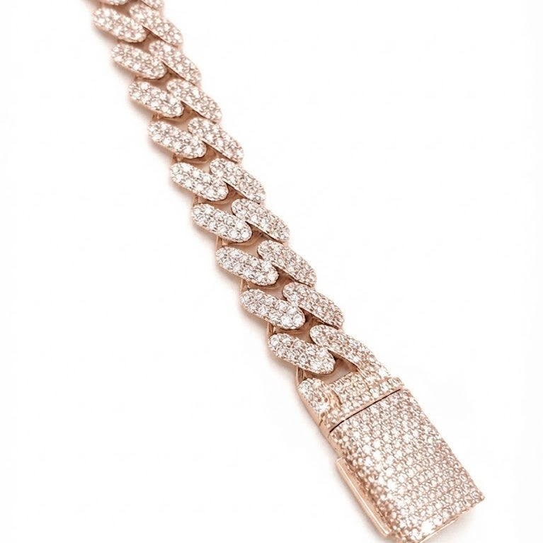 Pave Moissanite Diamond Cuban Link Bracelet for Men's