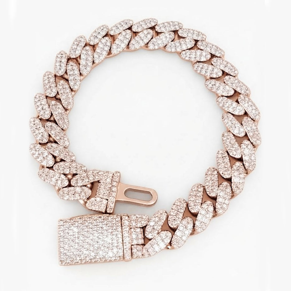 Pave Moissanite Diamond Cuban Link Bracelet for Men's