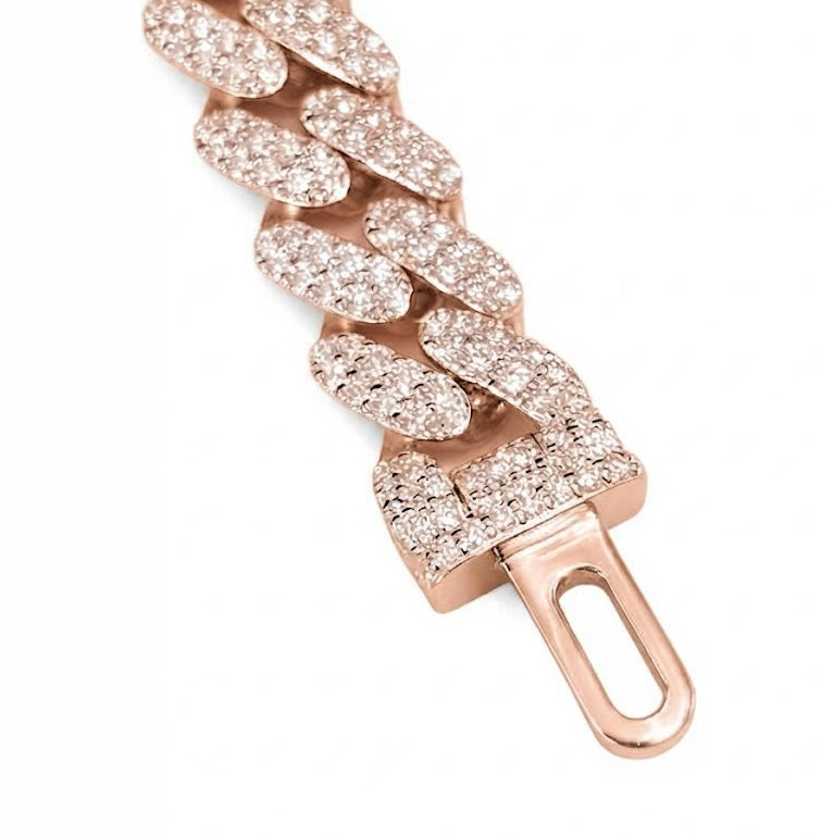 Pave Moissanite Diamond Cuban Link Bracelet for Men's