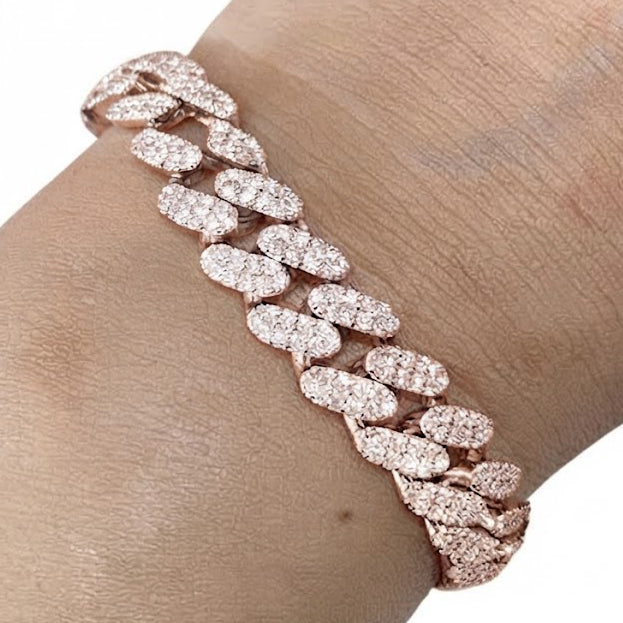Pave Moissanite Diamond Cuban Link Bracelet for Men's