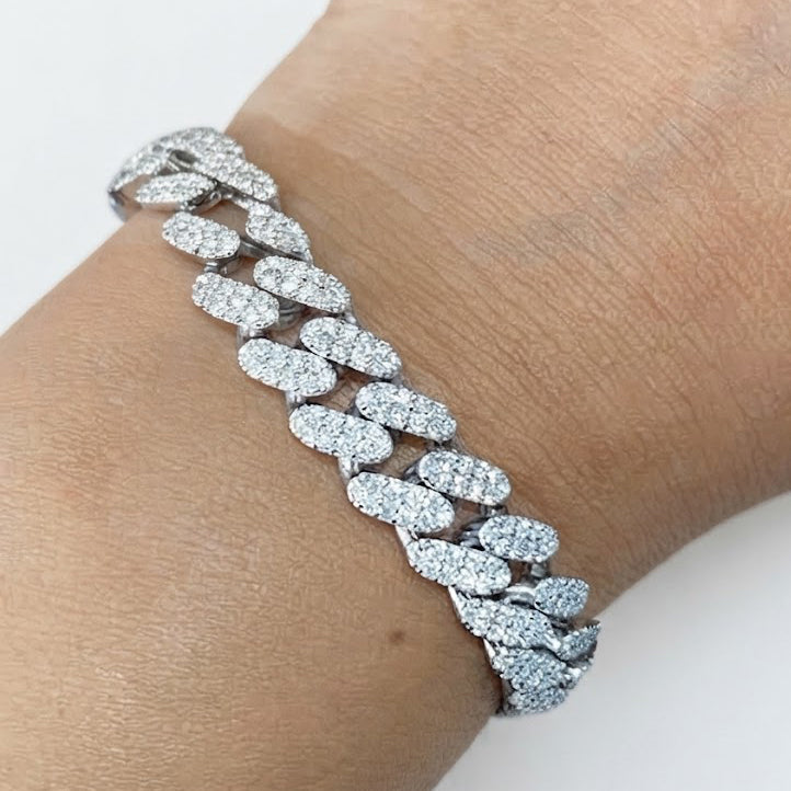 Pave Moissanite Diamond Cuban Link Bracelet for Men's