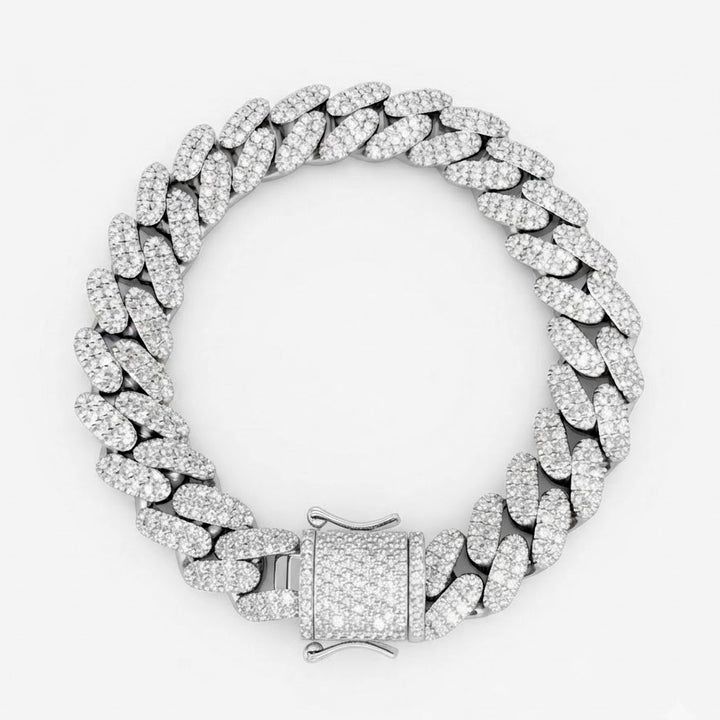 Pave Moissanite Diamond Cuban Link Bracelet for Men's