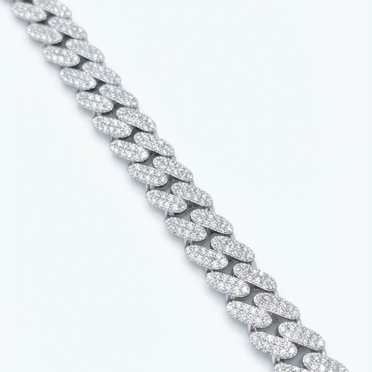 Pave Moissanite Diamond Cuban Link Bracelet for Men's