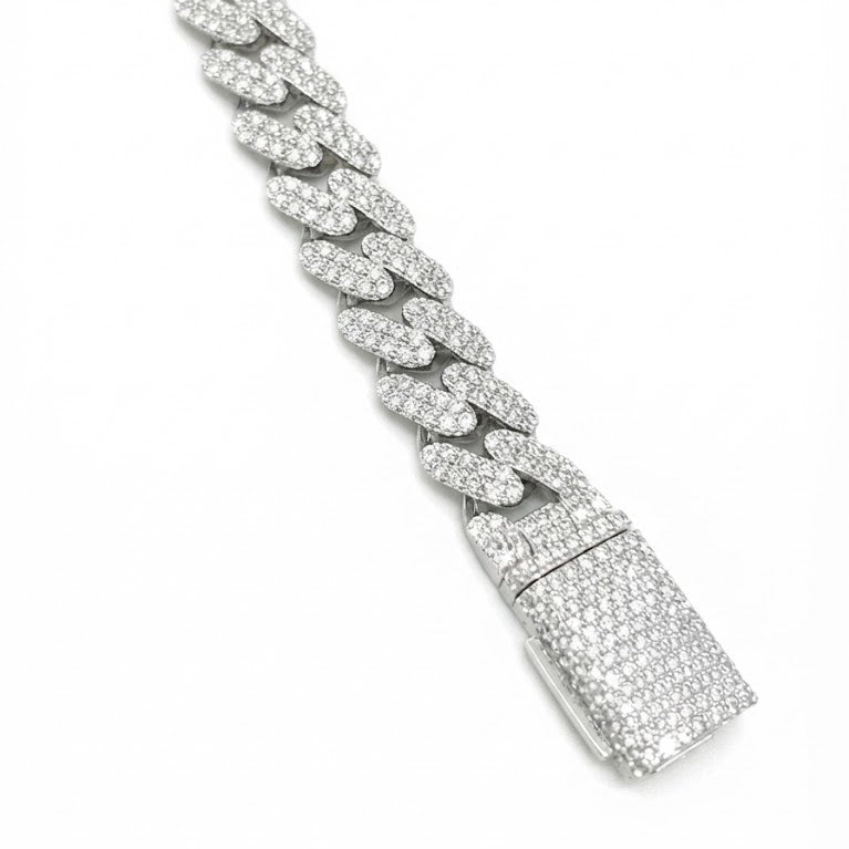 Pave Moissanite Diamond Cuban Link Bracelet for Men's