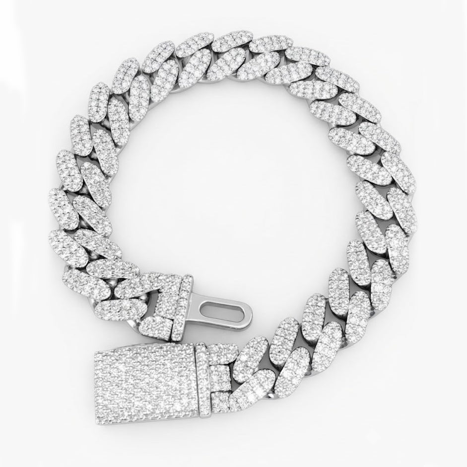 Pave Moissanite Diamond Cuban Link Bracelet for Men's