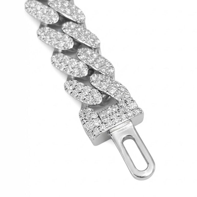 Pave Moissanite Diamond Cuban Link Bracelet for Men's