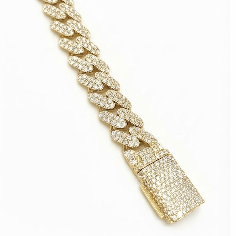 Pave Moissanite Diamond Cuban Link Bracelet for Men's