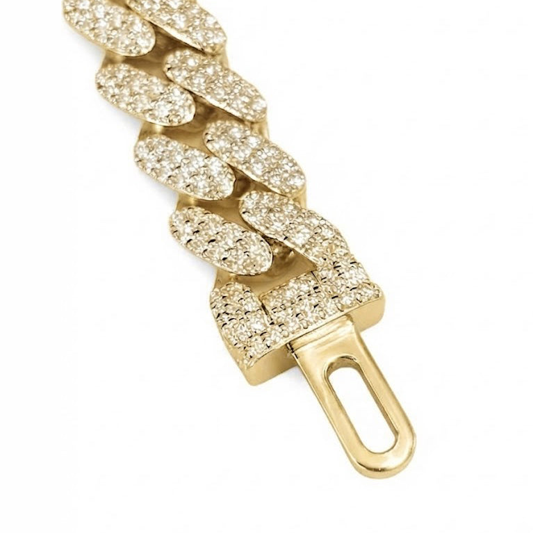 Pave Moissanite Diamond Cuban Link Bracelet for Men's