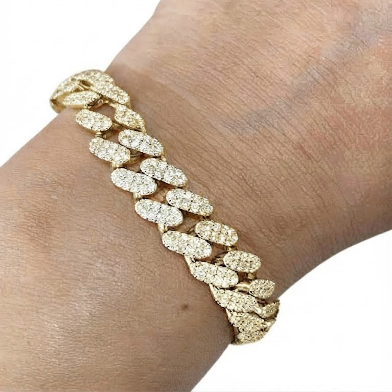 Pave Moissanite Diamond Cuban Link Bracelet for Men's