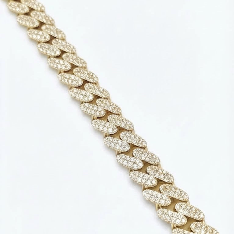 Pave Moissanite Diamond Cuban Link Bracelet for Men's