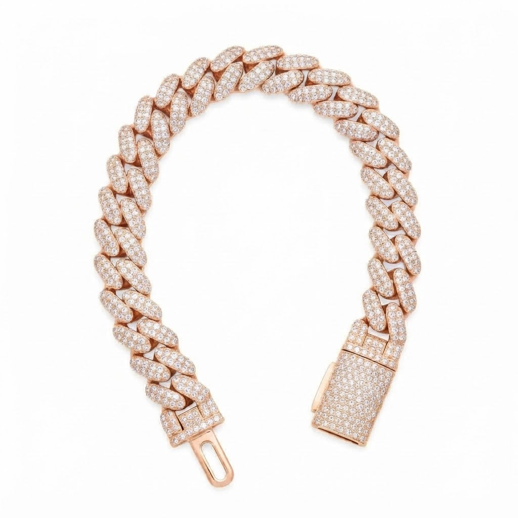 Moissanite Miami Cuban Link Bracelet for Men's