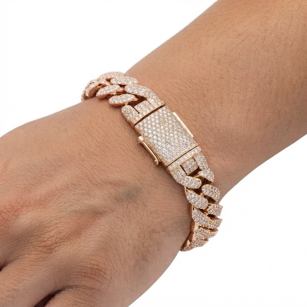 Moissanite Miami Cuban Link Bracelet for Men's