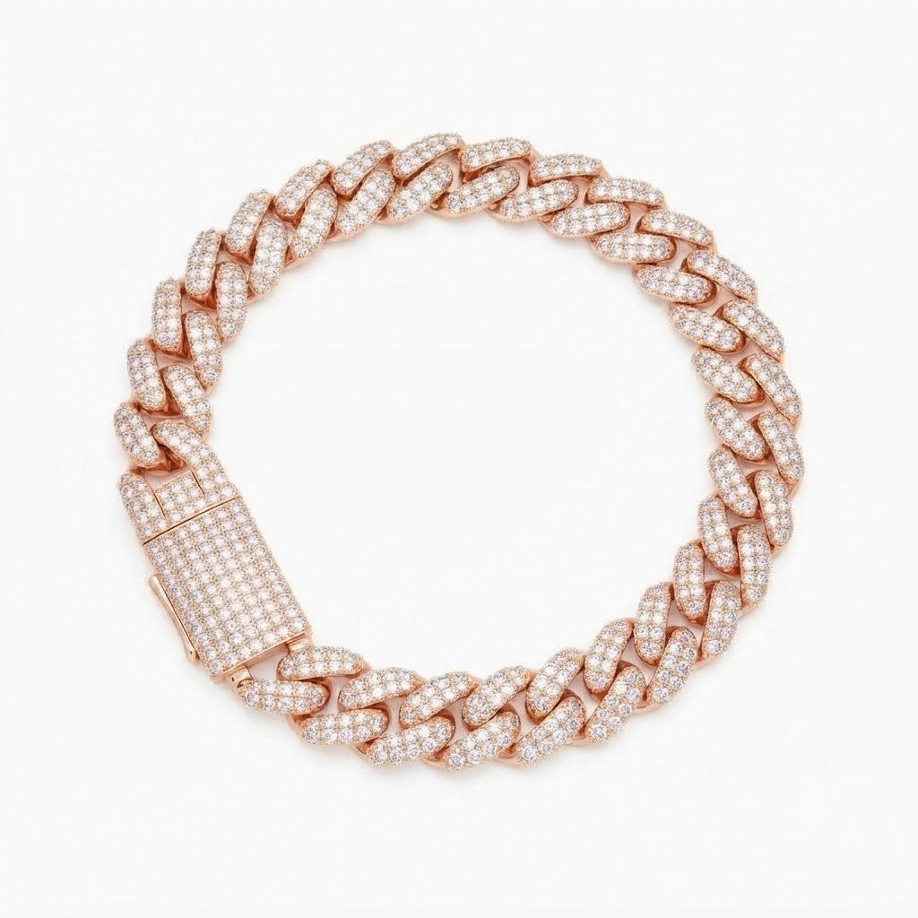 Moissanite Miami Cuban Link Bracelet for Men's