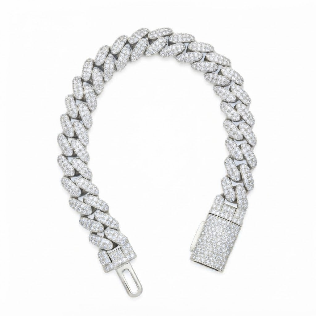 Moissanite Miami Cuban Link Bracelet for Men's
