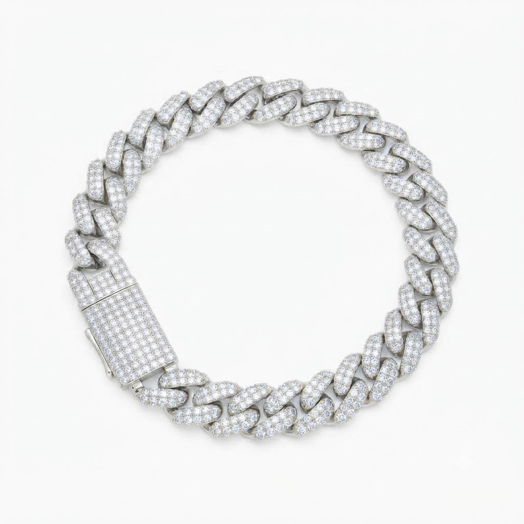 Moissanite Miami Cuban Link Bracelet for Men's