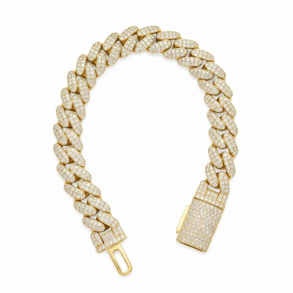 Moissanite Miami Cuban Link Bracelet for Men's