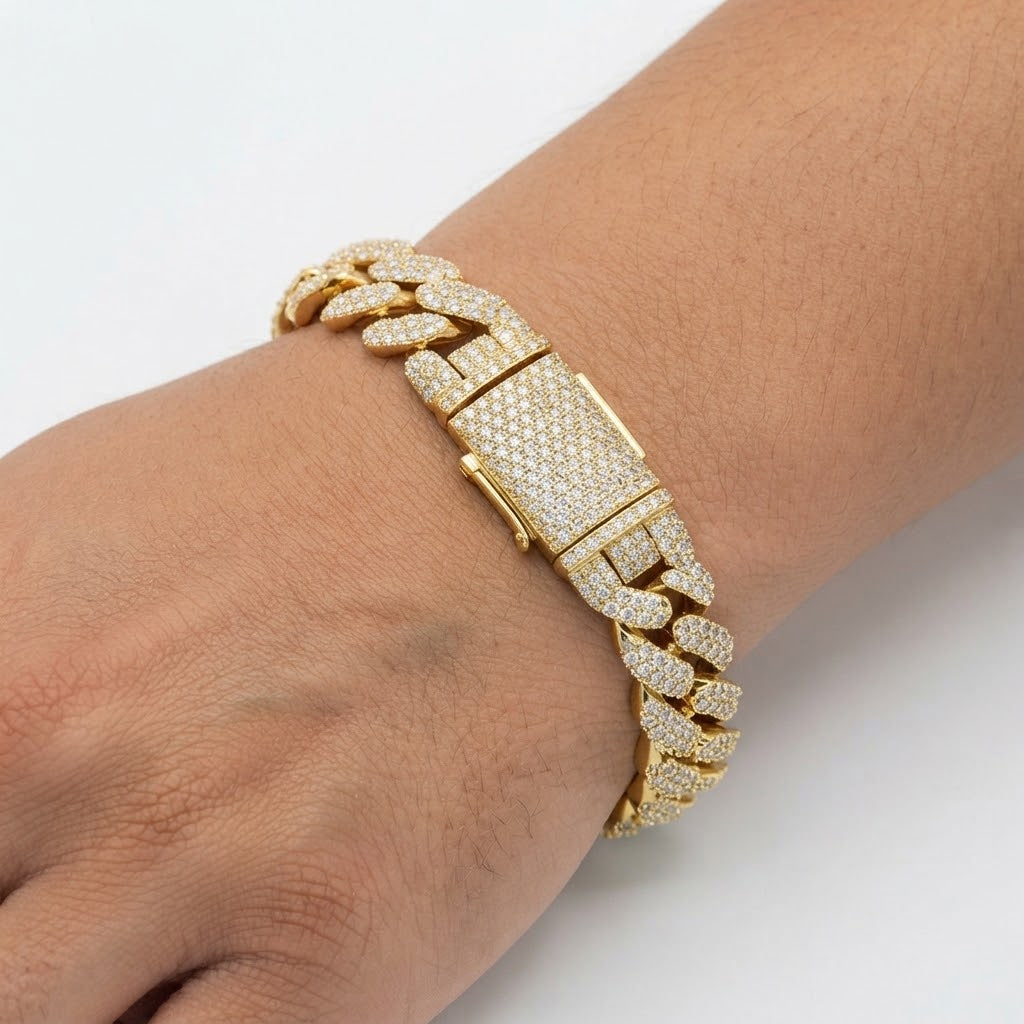 Moissanite Miami Cuban Link Bracelet for Men's