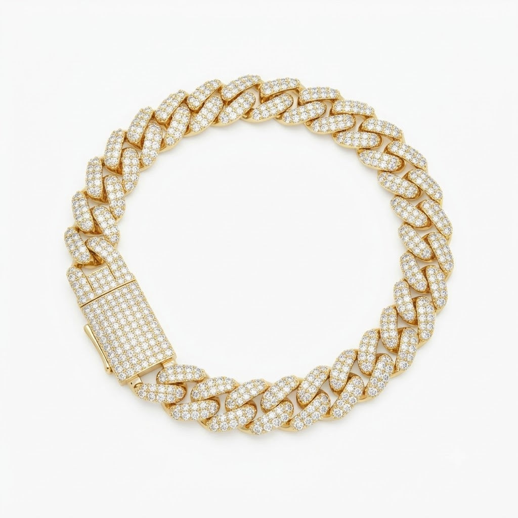Moissanite Miami Cuban Link Bracelet for Men's