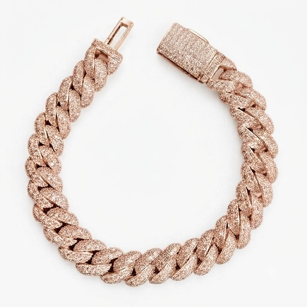 Moissanite Diamond Miami Cuban Link Bracelet for Men's