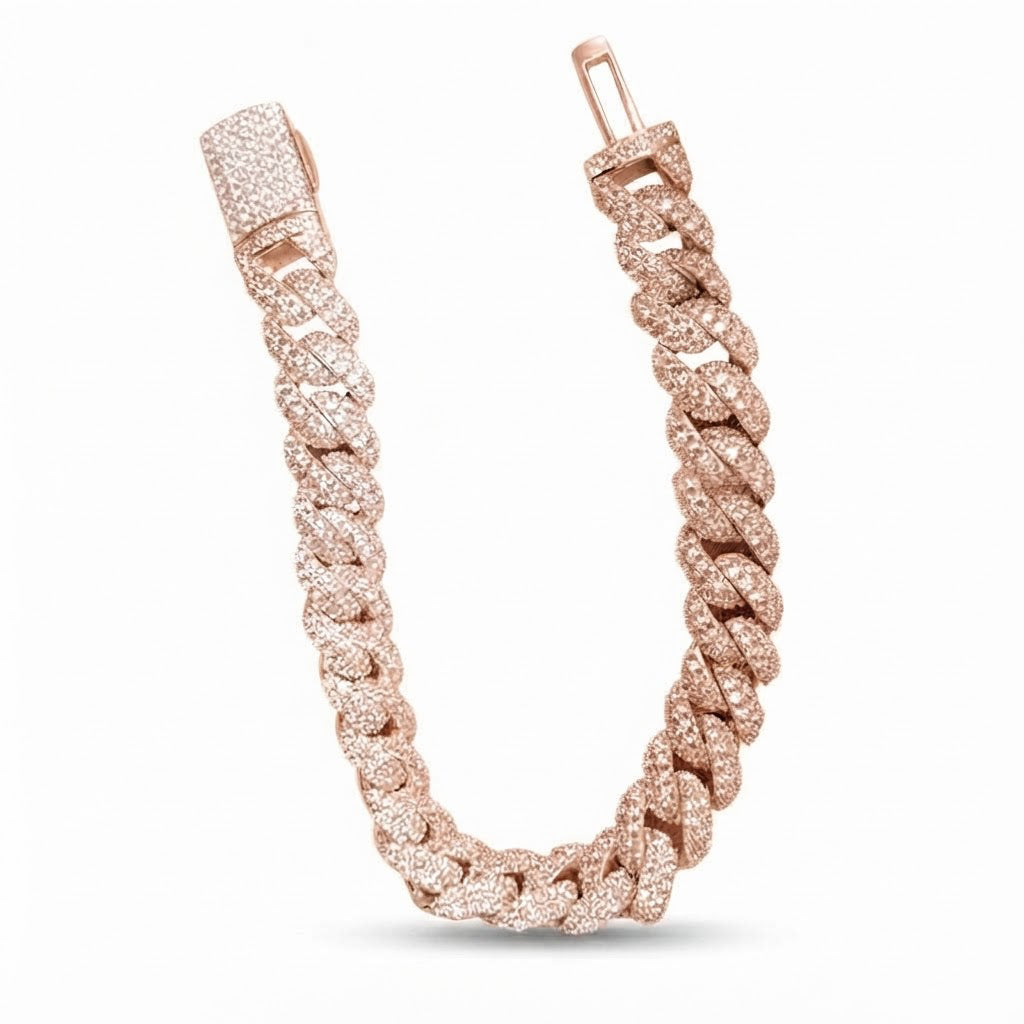 Moissanite Diamond Miami Cuban Link Bracelet for Men's