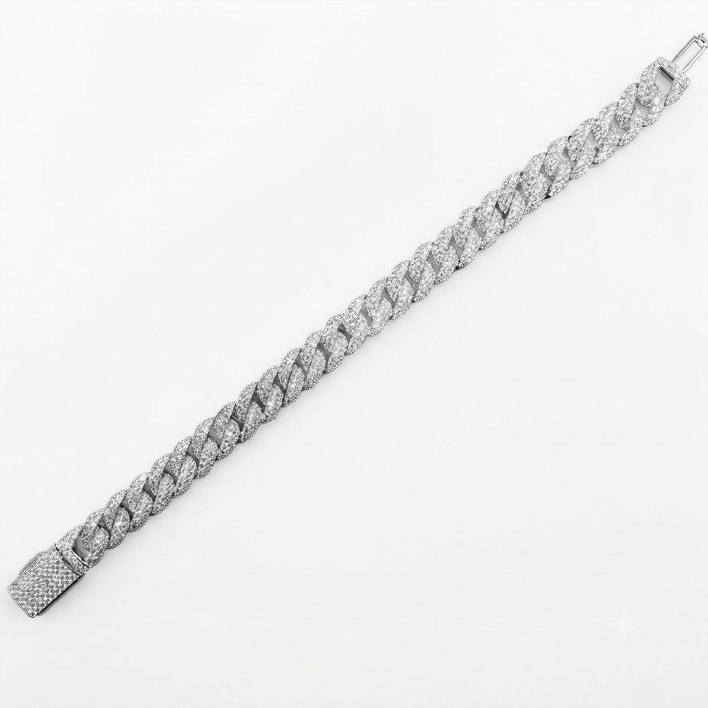 Moissanite Diamond Miami Cuban Link Bracelet for Men's