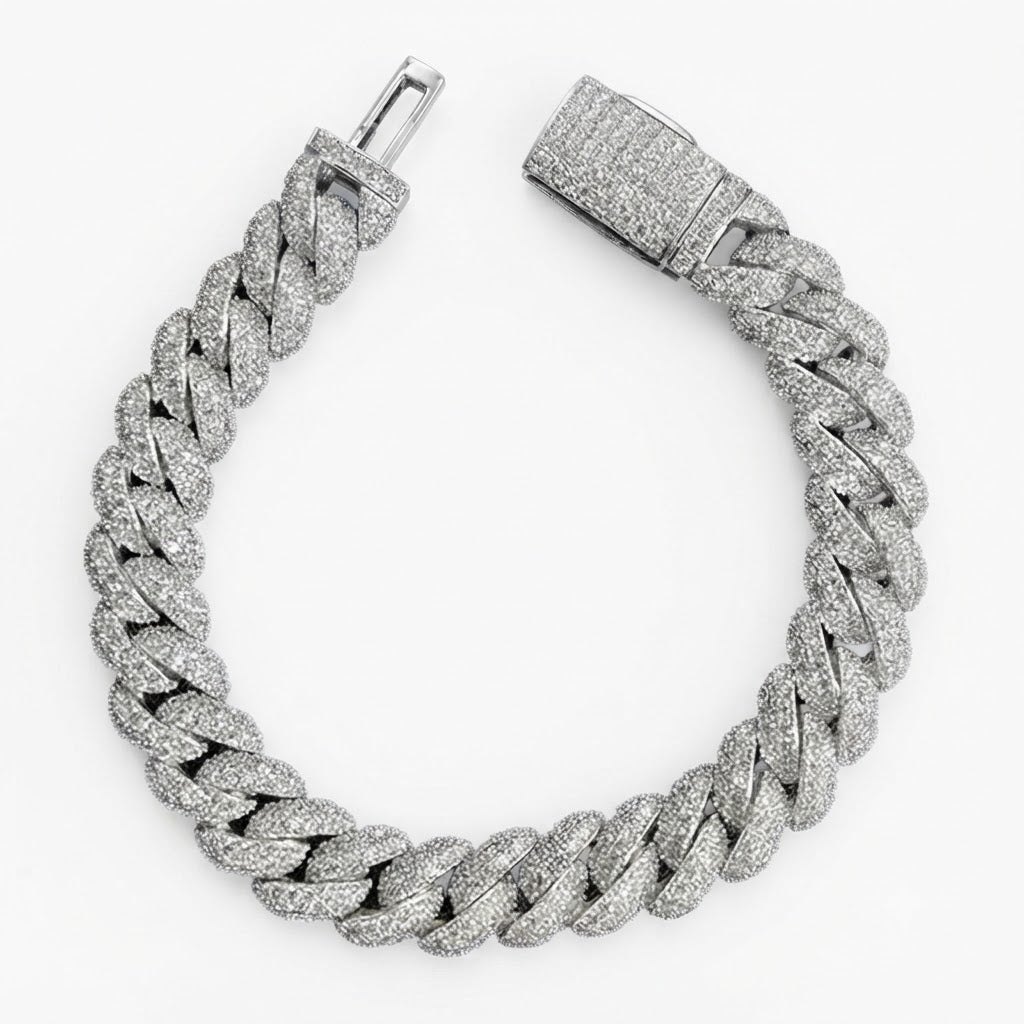 Moissanite Diamond Miami Cuban Link Bracelet for Men's