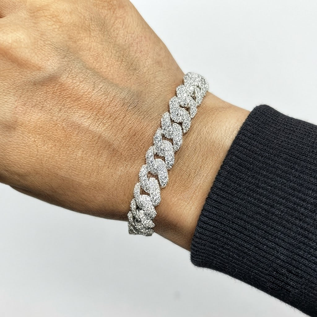 Moissanite Diamond Miami Cuban Link Bracelet for Men's