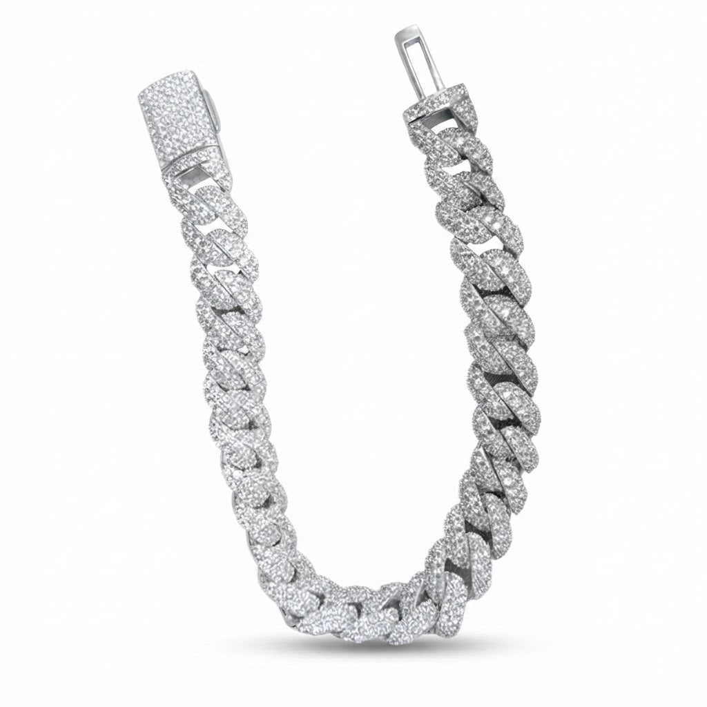 Moissanite Diamond Miami Cuban Link Bracelet for Men's