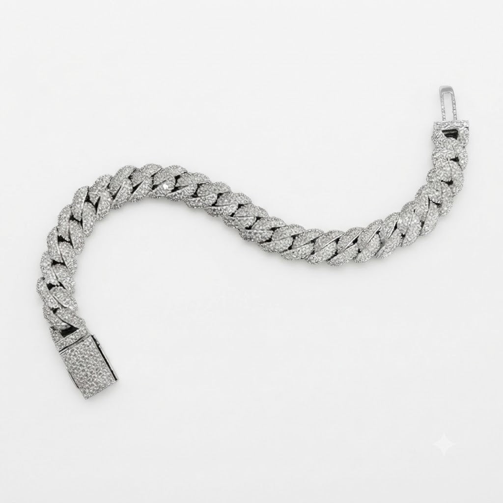 Moissanite Diamond Miami Cuban Link Bracelet for Men's